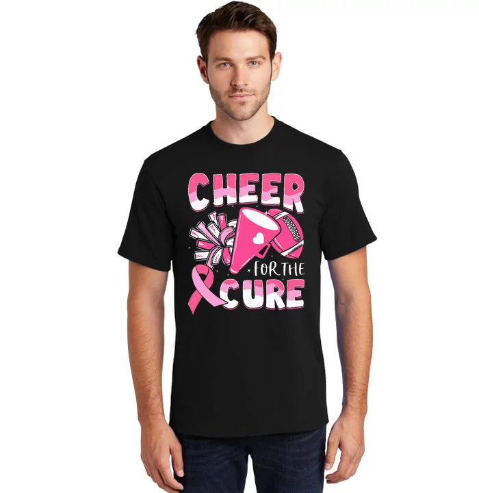 Breast Cancer Awareness Cheer For The Cure Football Tall T-Shirt