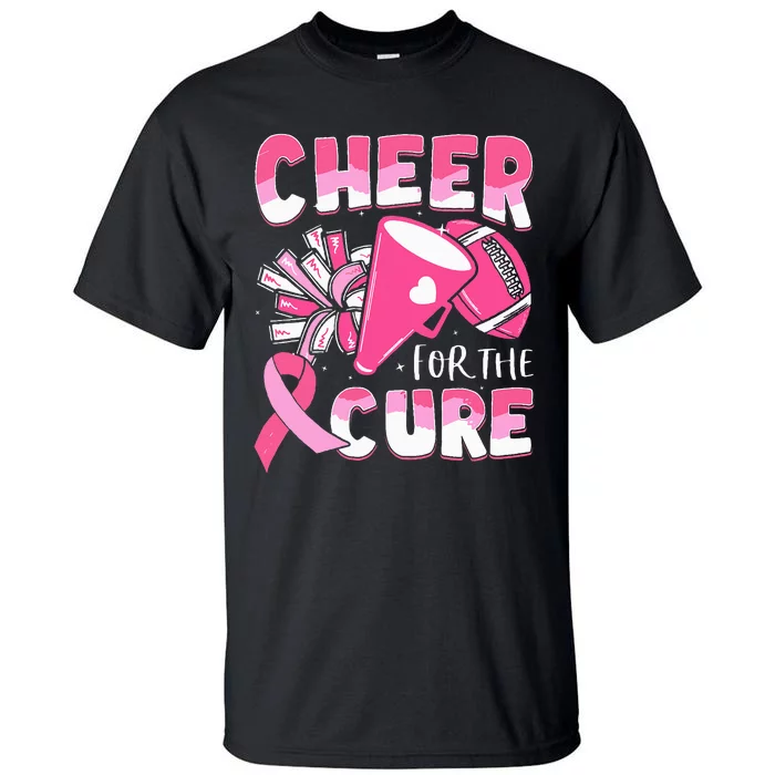 Breast Cancer Awareness Cheer For The Cure Football Tall T-Shirt