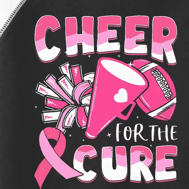 Breast Cancer Awareness Cheer For The Cure Football Toddler Fine Jersey T-Shirt