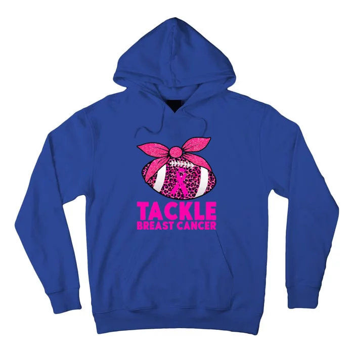 Breast Cancer Awareness Woman Tackle Football Ribbon Tall Hoodie