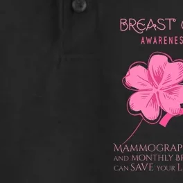 Breast Cancer Awareness Mammography Self Breast Exam Dry Zone Grid Performance Polo