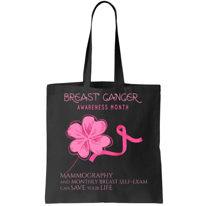 Breast Cancer Awareness Mammography Self Breast Exam Tote Bag