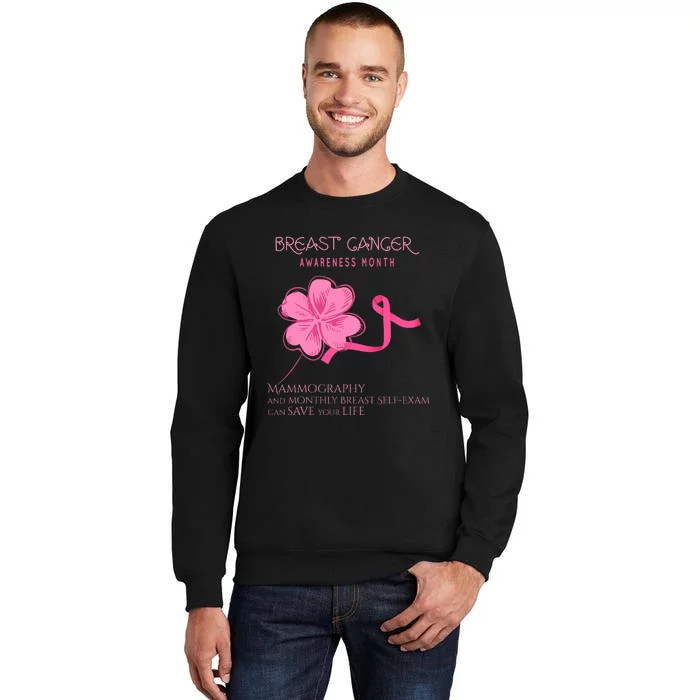 Breast Cancer Awareness Mammography Self Breast Exam Tall Sweatshirt