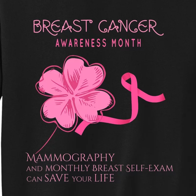 Breast Cancer Awareness Mammography Self Breast Exam Tall Sweatshirt