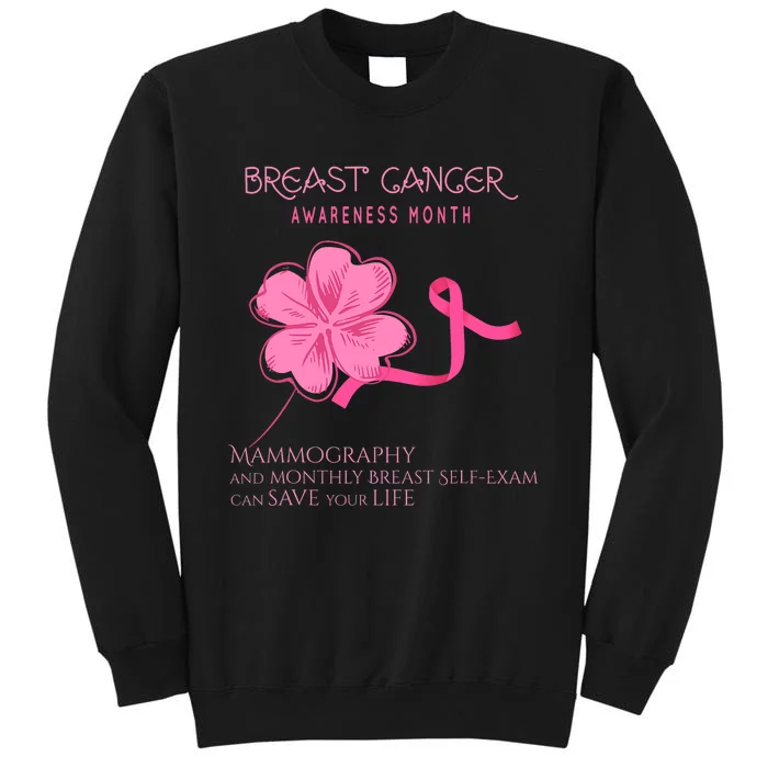 Breast Cancer Awareness Mammography Self Breast Exam Tall Sweatshirt