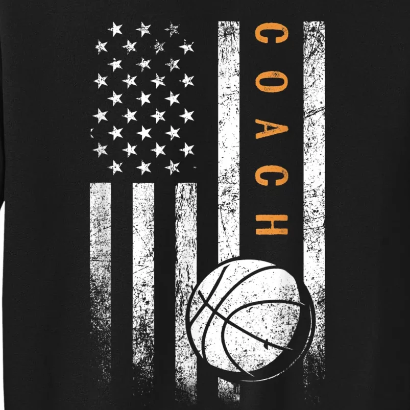 Basketball Coach American Flag Basketball Trainer Coaching Tall Sweatshirt