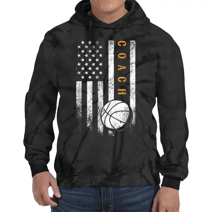 Basketball Coach American Flag Basketball Trainer Coaching Tie Dye Hoodie