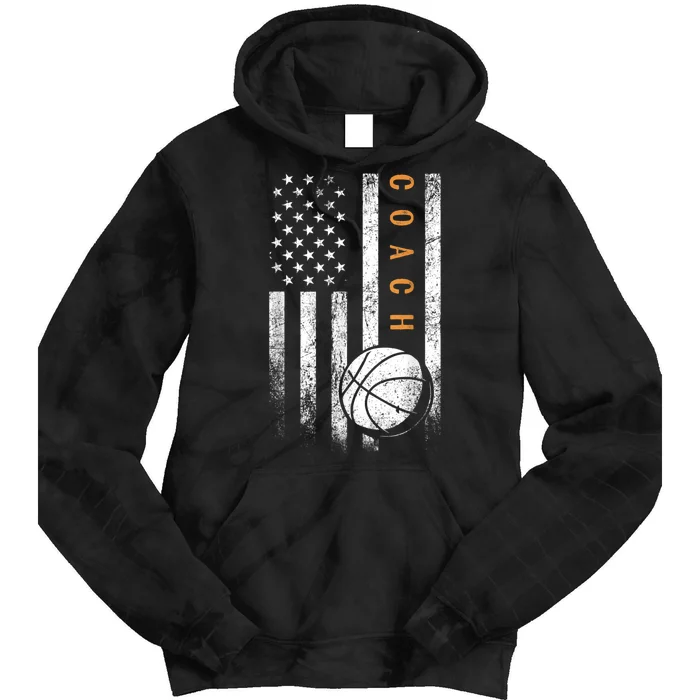 Basketball Coach American Flag Basketball Trainer Coaching Tie Dye Hoodie