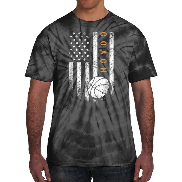 Basketball Coach American Flag Basketball Trainer Coaching Tie-Dye T-Shirt