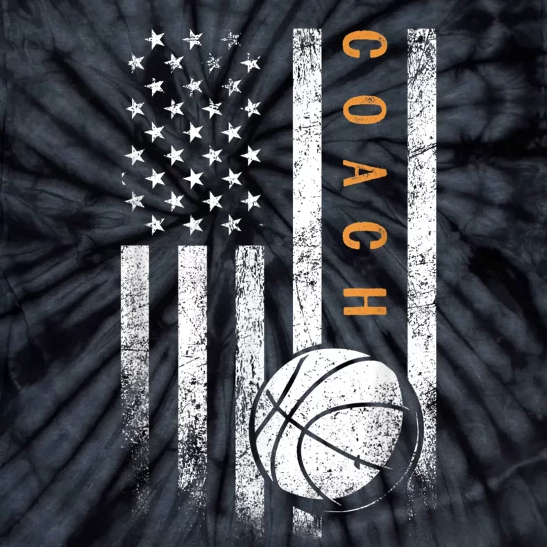 Basketball Coach American Flag Basketball Trainer Coaching Tie-Dye T-Shirt