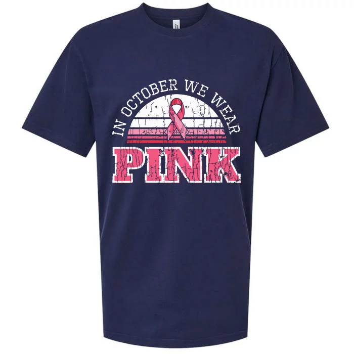 Breast Cancer Awareness Pumpkin Gift In October We Wear Pink Sueded Cloud Jersey T-Shirt