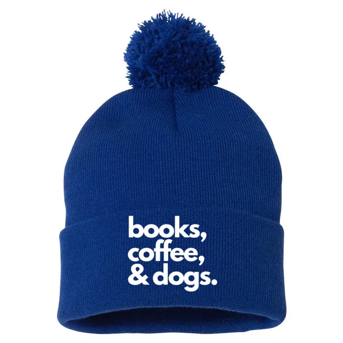 Books Coffee And Dogs Gift Reading Tee Book Lover Dog Mama Gift Pom Pom 12in Knit Beanie