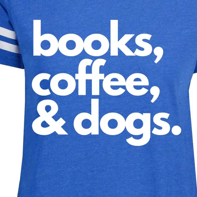 Books Coffee And Dogs Gift Reading Tee Book Lover Dog Mama Gift Enza Ladies Jersey Football T-Shirt