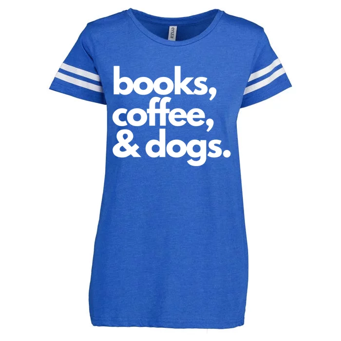 Books Coffee And Dogs Gift Reading Tee Book Lover Dog Mama Gift Enza Ladies Jersey Football T-Shirt