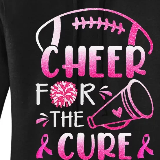 Breast Cancer Awareness Cheer For The Cure Women's Pullover Hoodie