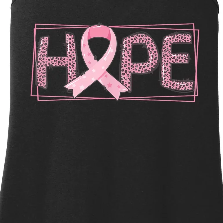 Breast Cancer Awareness Leopard Ribbon Ladies Essential Tank