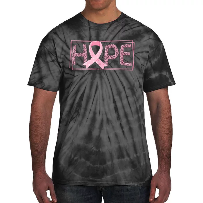 Breast Cancer Awareness Leopard Ribbon Tie-Dye T-Shirt