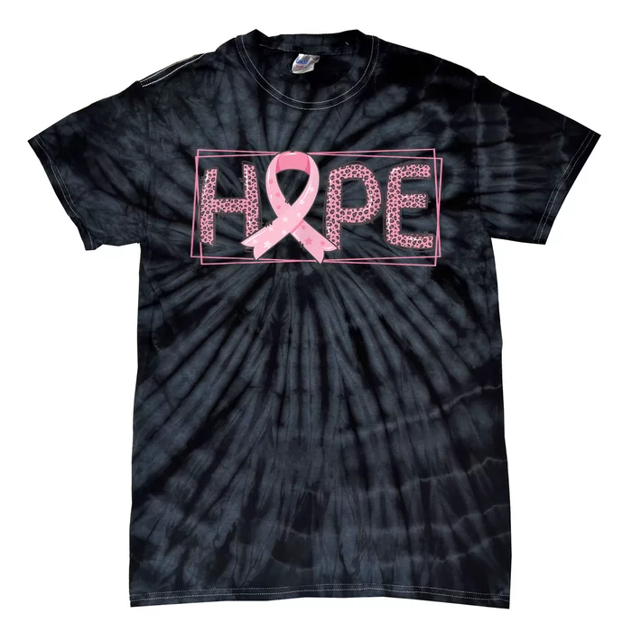 Breast Cancer Awareness Leopard Ribbon Tie-Dye T-Shirt