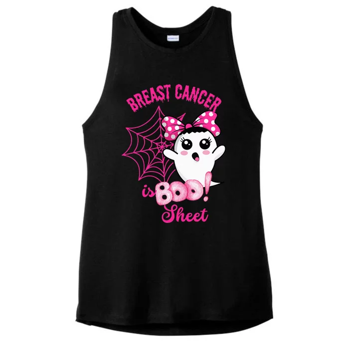 Breast Cancer Awareness Conquering The Boo Sheet Cancer Ladies Tri-Blend Wicking Tank