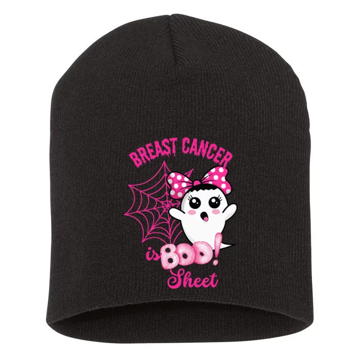 Breast Cancer Awareness Conquering The Boo Sheet Cancer Short Acrylic Beanie