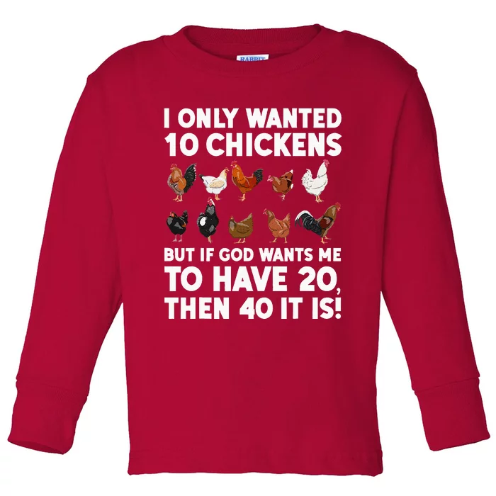 Best Chicken Art For Poultry Themed Chicken Toddler Long Sleeve Shirt