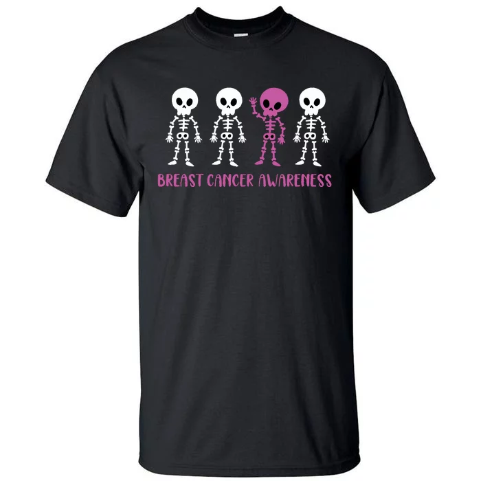 Breast Cancer Awareness Spooky Skeleton Cancer Awareness Tall T-Shirt