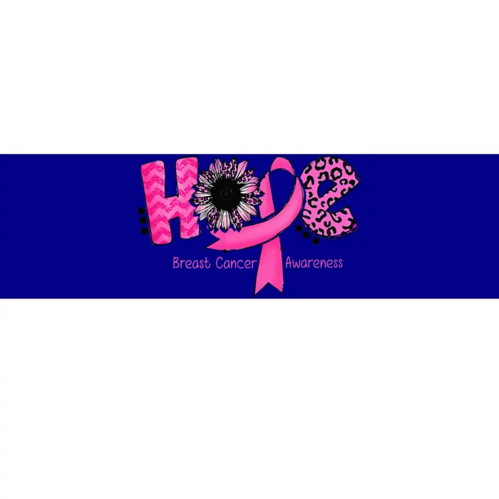 Breast Cancer Awareness Hope Ribbon Leopard Sunflower Bumper Sticker