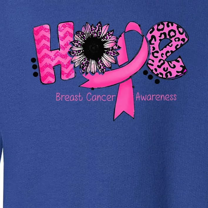 Breast Cancer Awareness Hope Ribbon Leopard Sunflower Toddler Sweatshirt