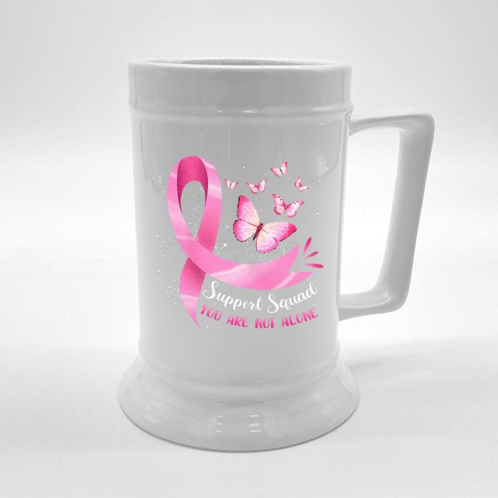 Breast Cancer Awareness Pink Ribbon Butterfly Front & Back Beer Stein