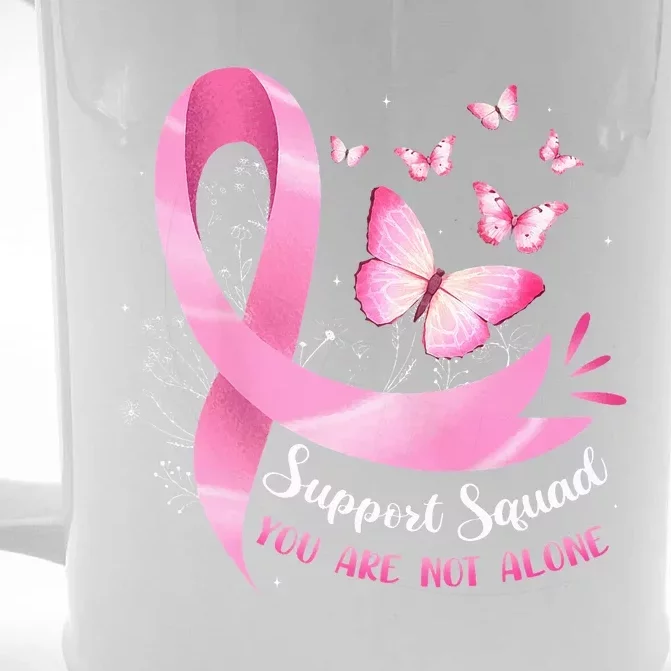 Breast Cancer Awareness Pink Ribbon Butterfly Front & Back Beer Stein