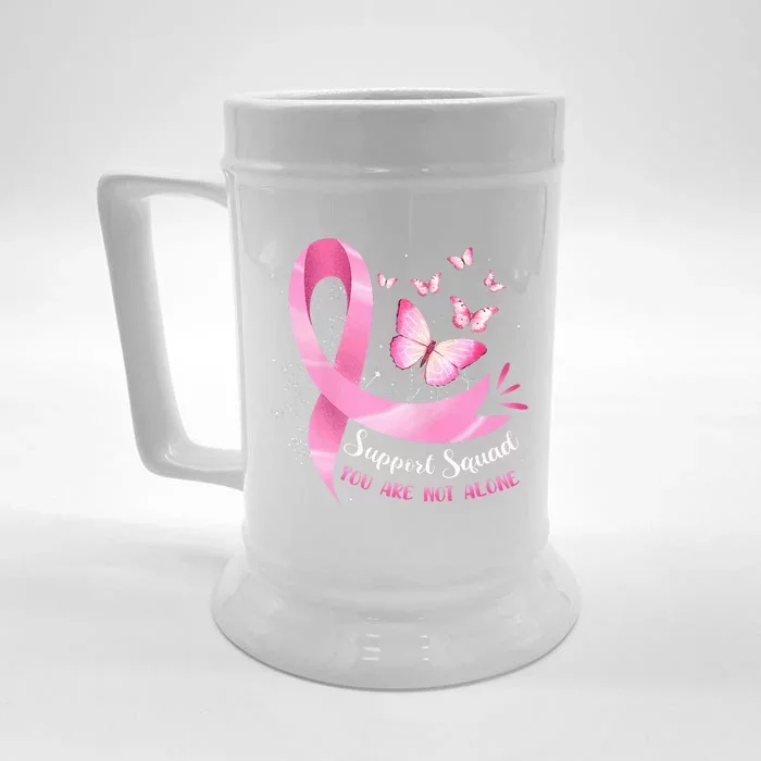 Breast Cancer Awareness Pink Ribbon Butterfly Front & Back Beer Stein