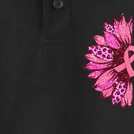 Breast Cancer Awareness Survivor In October We Wear Pink Sunflower Dry Zone Grid Performance Polo