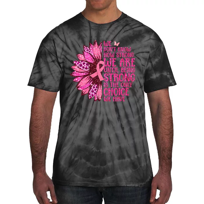 Breast Cancer Awareness Survivor In October We Wear Pink Sunflower Tie-Dye T-Shirt