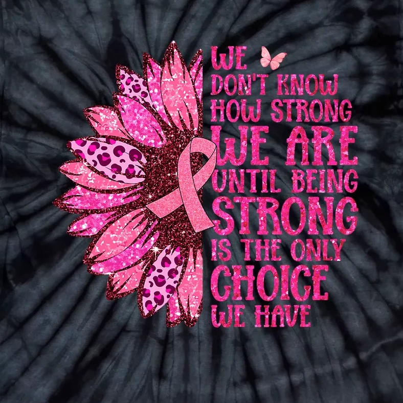 Breast Cancer Awareness Survivor In October We Wear Pink Sunflower Tie-Dye T-Shirt