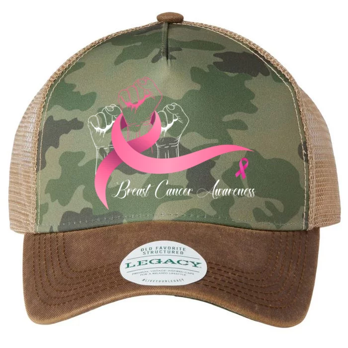 Breast Cancer Awareness Strong Fists Pink Ribbon Legacy Tie Dye Trucker Hat