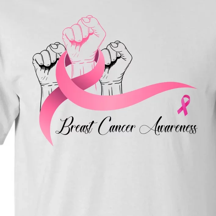 Breast Cancer Awareness Strong Fists Pink Ribbon Tall T-Shirt