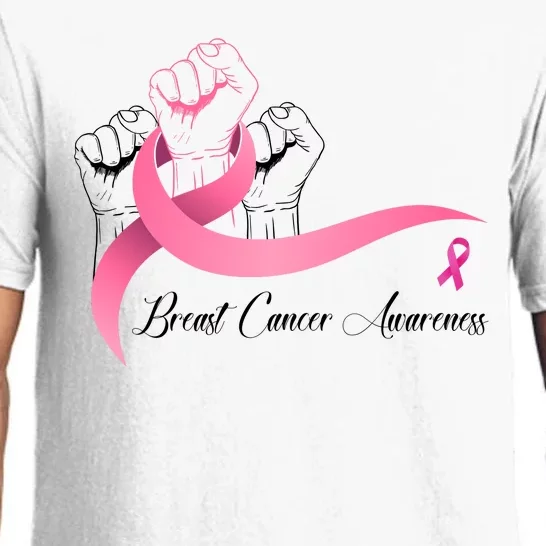 Breast Cancer Awareness Strong Fists Pink Ribbon Pajama Set