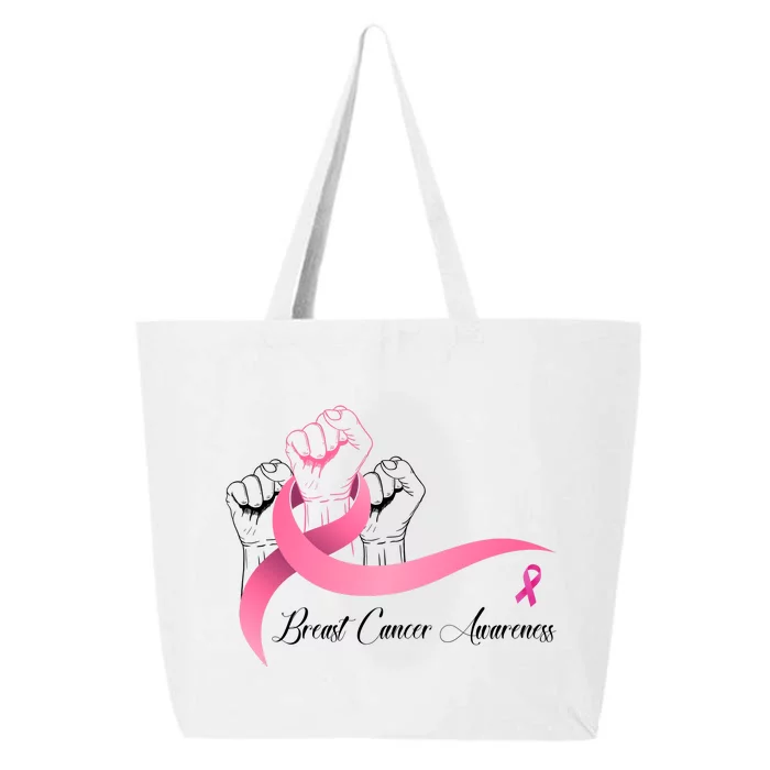 Breast Cancer Awareness Strong Fists Pink Ribbon 25L Jumbo Tote