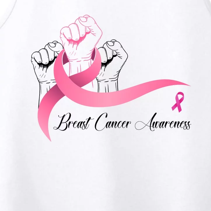 Breast Cancer Awareness Strong Fists Pink Ribbon Performance Tank