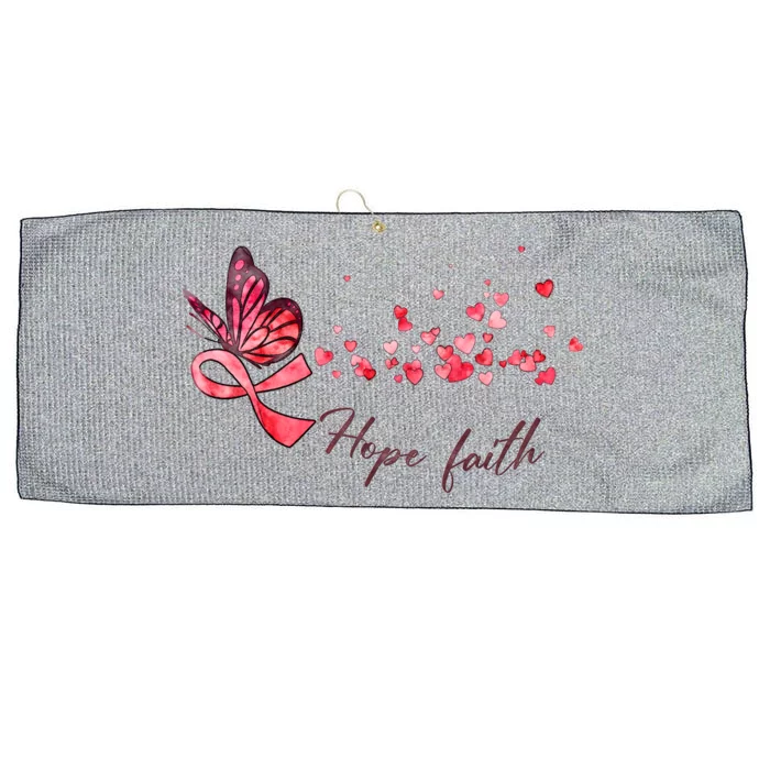 Breast Cancer Awareness Butterfly Pink Ribbon Hope Faith Large Microfiber Waffle Golf Towel