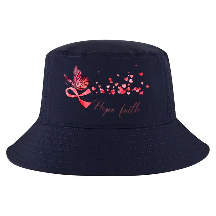 Breast Cancer Awareness Butterfly Pink Ribbon Hope Faith Cool Comfort Performance Bucket Hat