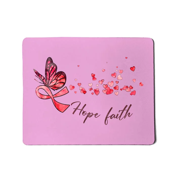 Breast Cancer Awareness Butterfly Pink Ribbon Hope Faith Mousepad