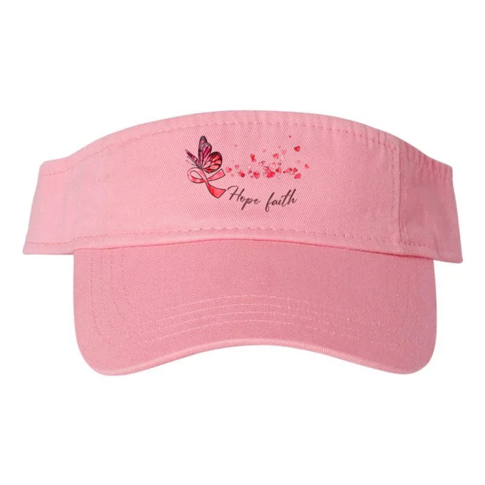 Breast Cancer Awareness Butterfly Pink Ribbon Hope Faith Valucap Bio-Washed Visor