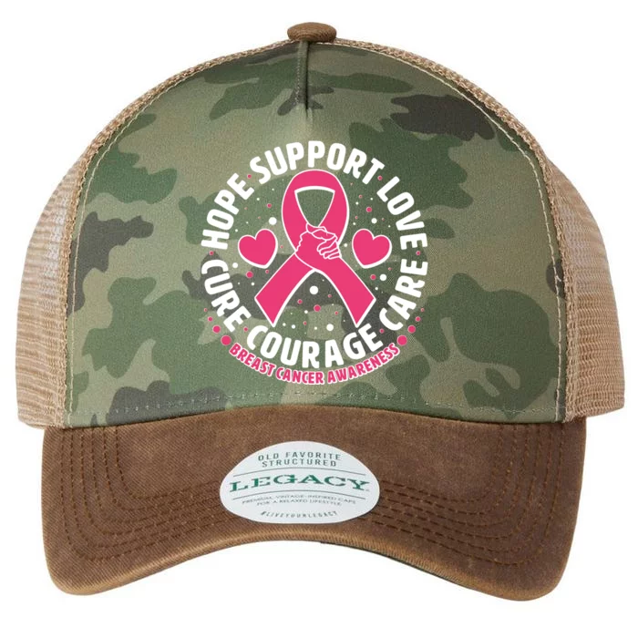 Breast Cancer Awareness Hope Support Love Cure Courage Care Legacy Tie Dye Trucker Hat