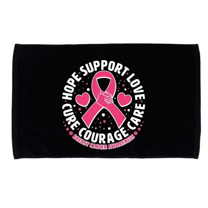 Breast Cancer Awareness Hope Support Love Cure Courage Care Microfiber Hand Towel