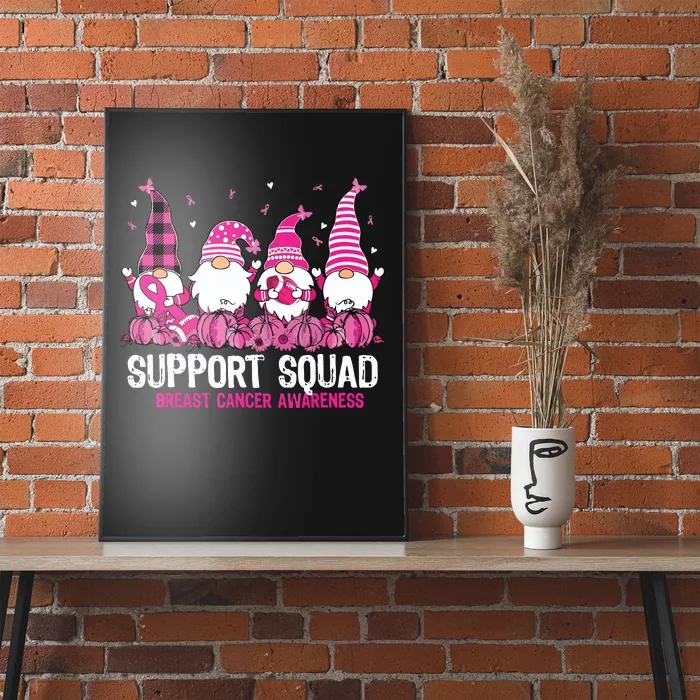 Breast Cancer Awareness Shirts For Gnomes Support Squad Poster