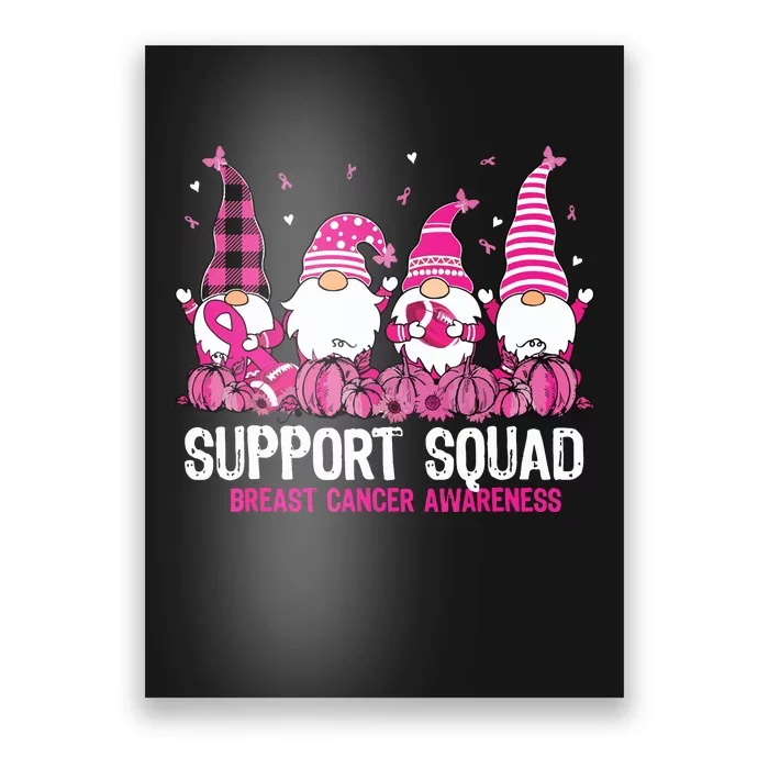 Breast Cancer Awareness Shirts For Gnomes Support Squad Poster