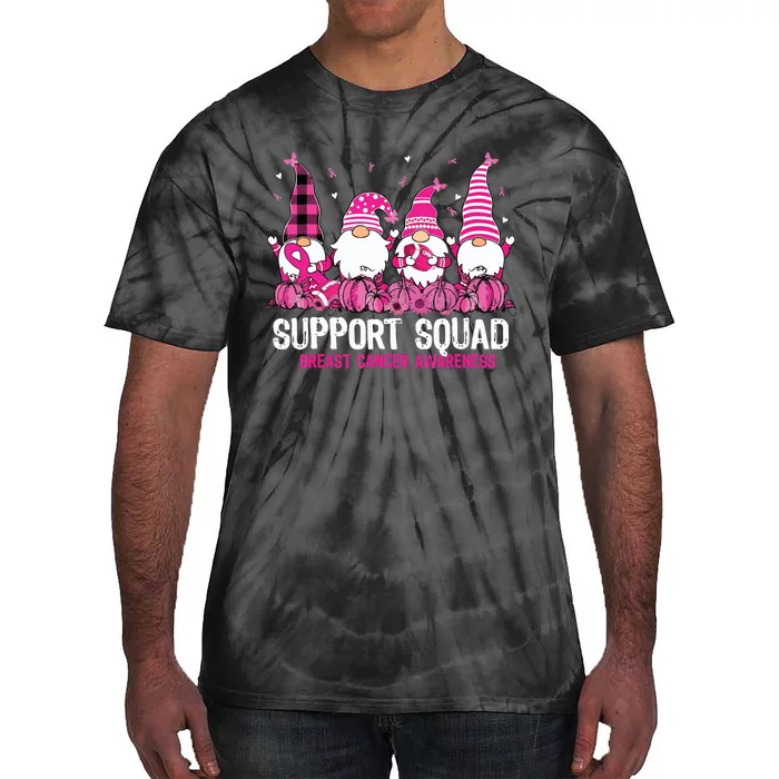 Breast Cancer Awareness Shirts For Gnomes Support Squad Tie-Dye T-Shirt