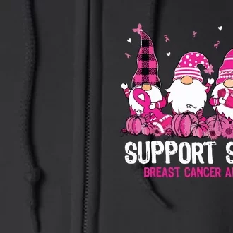 Breast Cancer Awareness Shirts For Gnomes Support Squad Full Zip Hoodie