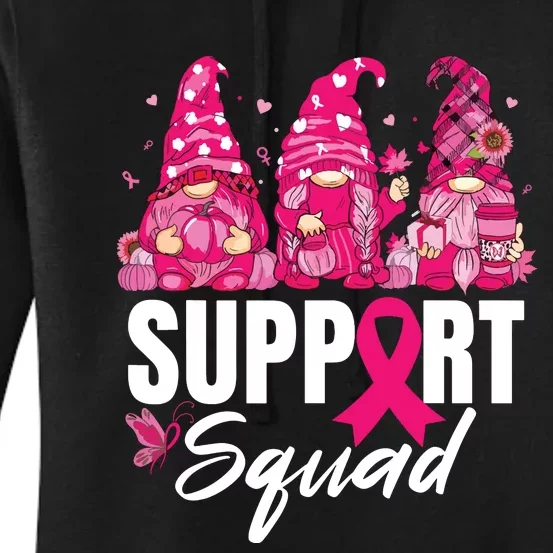 Breast Cancer Awareness Shirts For Gnomes Support Squad Women's Pullover Hoodie